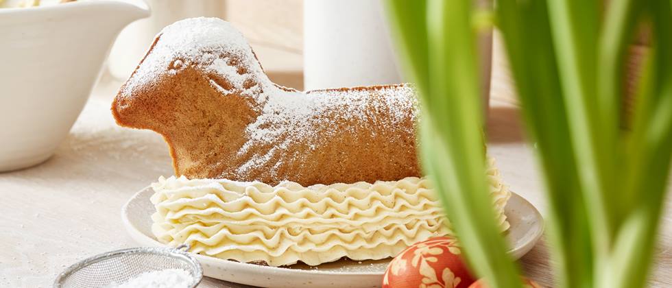 Alnatura Rezept: Osterlamm-Kuchen mit Vanillecreme
